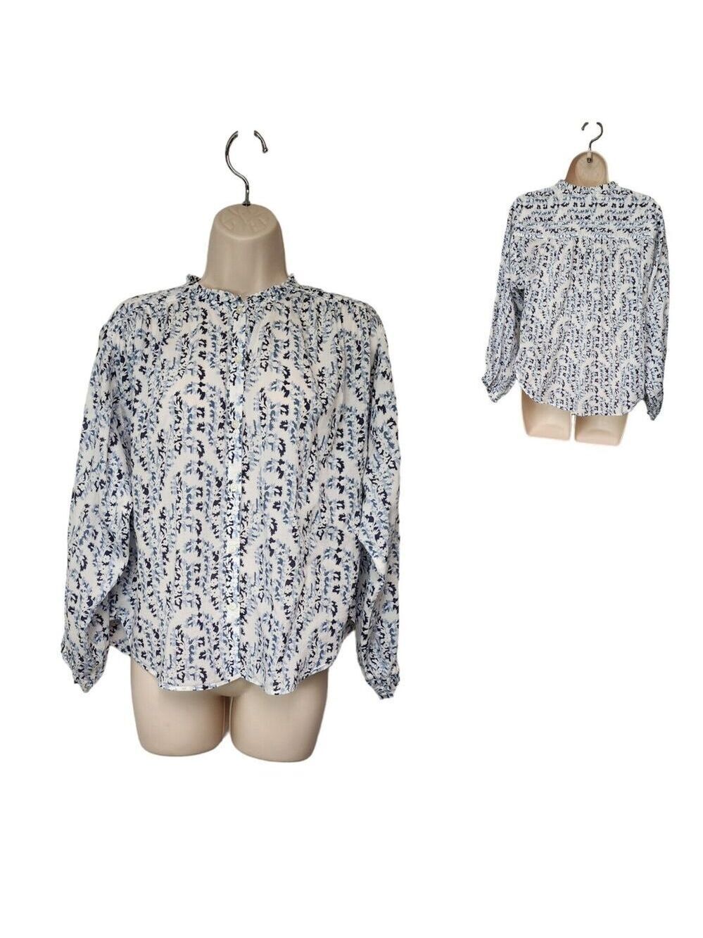 Ann Taylor LOFT Blouse Women’s Size XS Multicolor Floral Ruffle Tie Neck